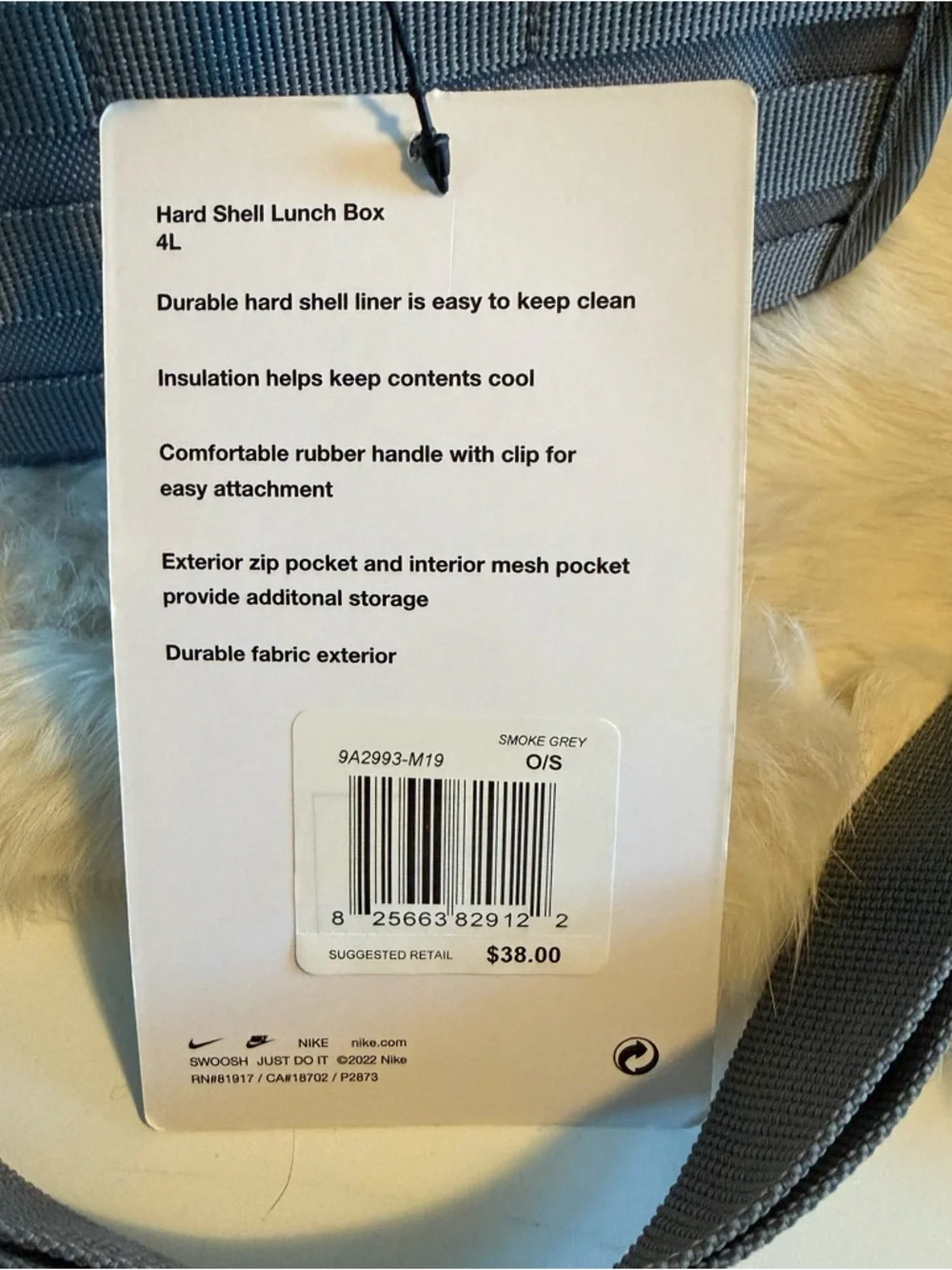 Nike Futura Sport Smoke Grey Insulated PEVA lining Lunch Bag - Picture 10 of 11